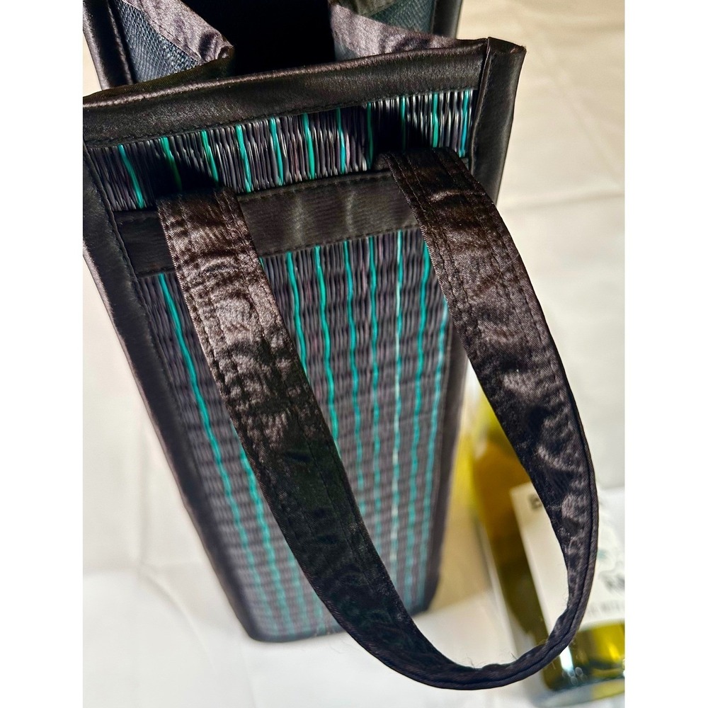 Baskets of Cambodia Saraye Tatami Style Square Wine Holder Tote Single Bottle - Picture 2 of 7